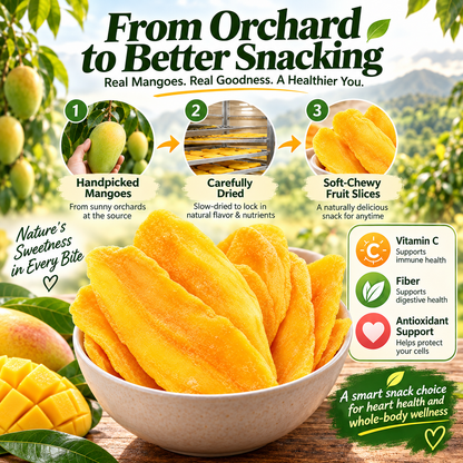 Premium Dried Mango Slices — Naturally Sweet, Nutrient-Rich & Heart-Conscious-HJY