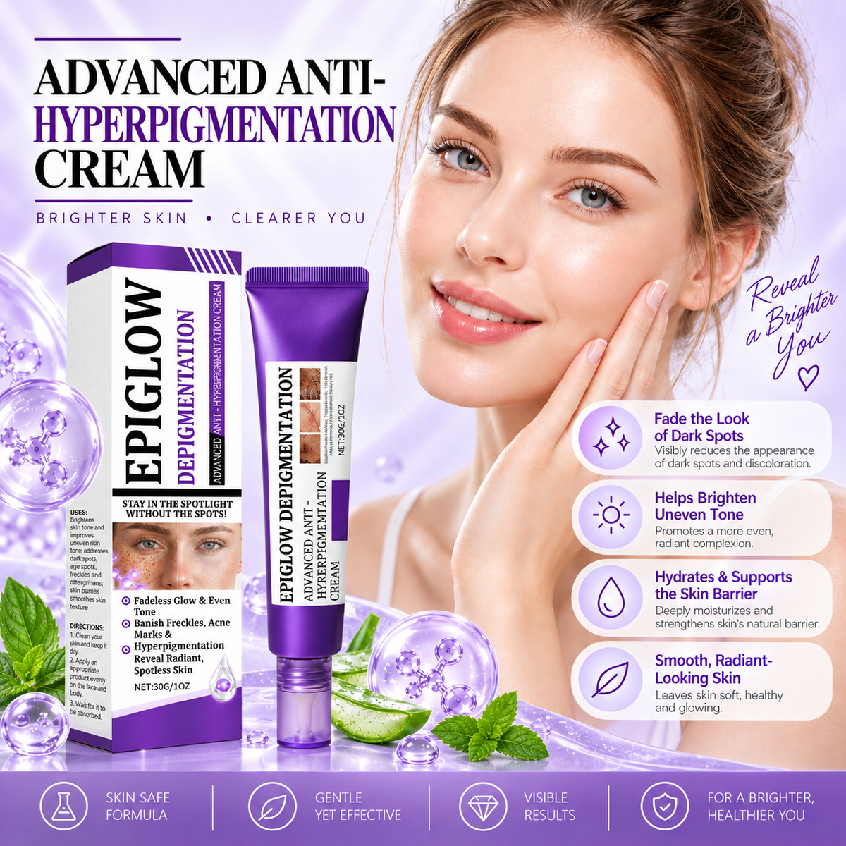 Advanced Anti-Hyperpigmentation Cream – Fade Dark Spots & Reveal Brighter, More Even-Looking Skin-HJY