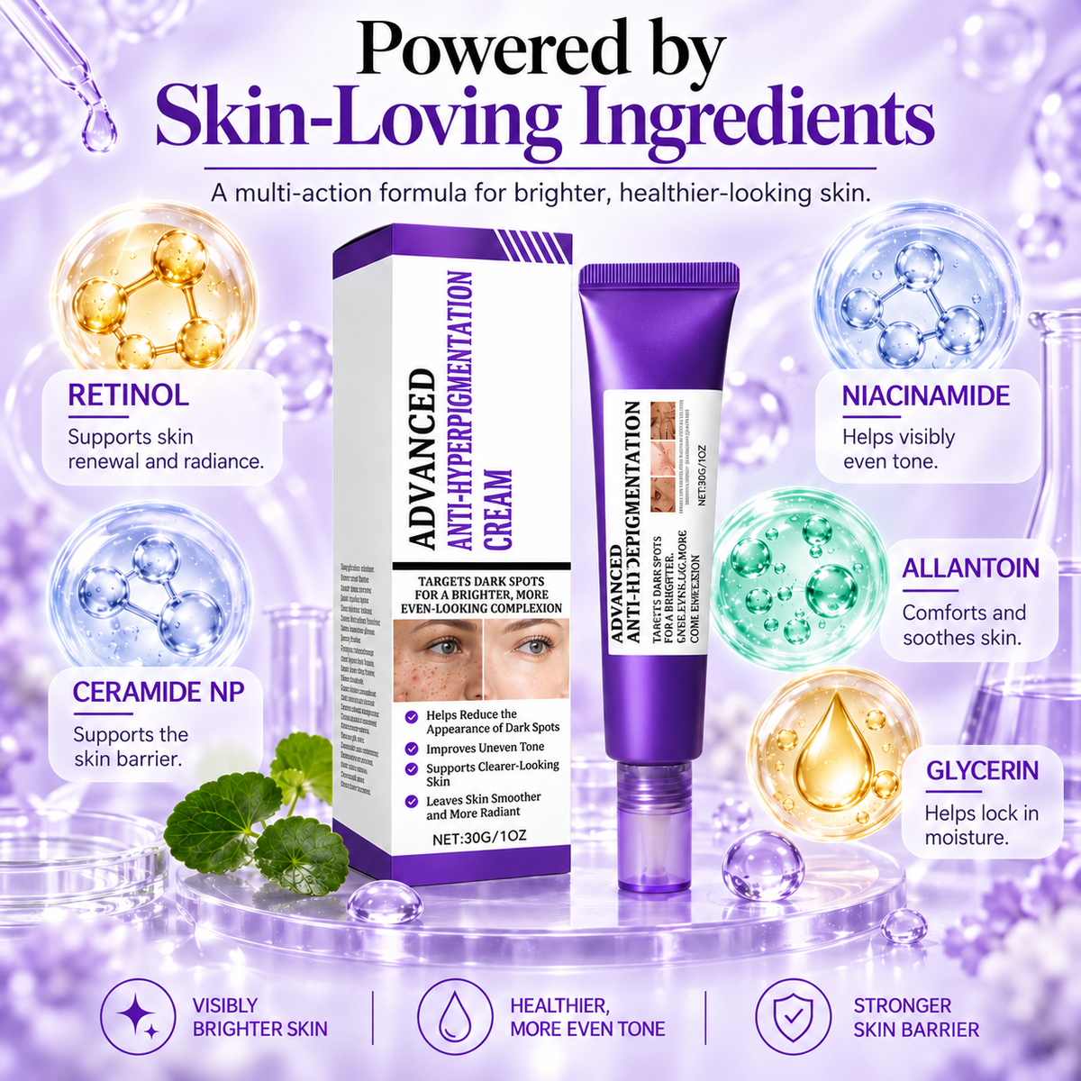 Advanced Anti-Hyperpigmentation Cream – Fade Dark Spots & Reveal Brighter, More Even-Looking Skin-HJY