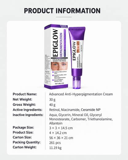 Advanced Anti-Hyperpigmentation Cream – Fade Dark Spots & Reveal Brighter, More Even-Looking Skin-HJY